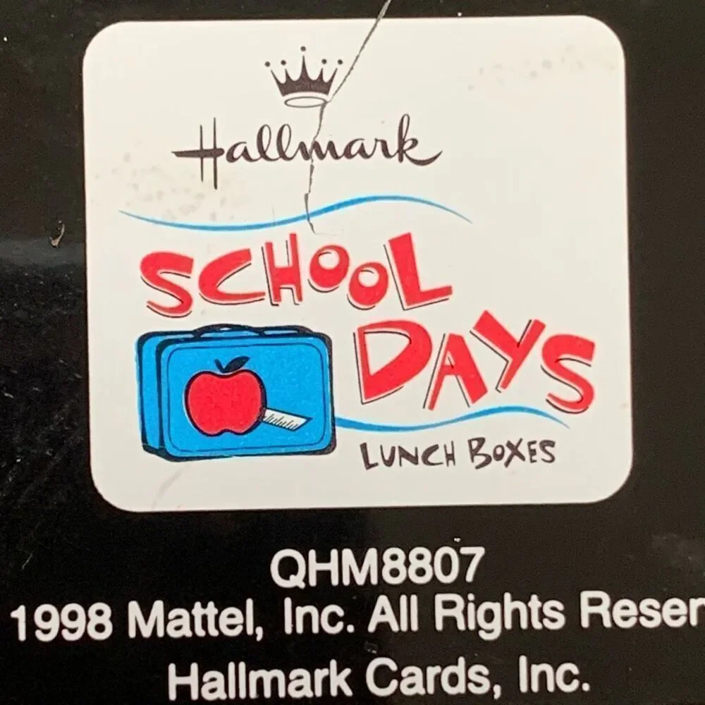 Vintage 90s Barbie X Hallmark Black‎ Lunch Kit Metal Red Handle Limited Edition